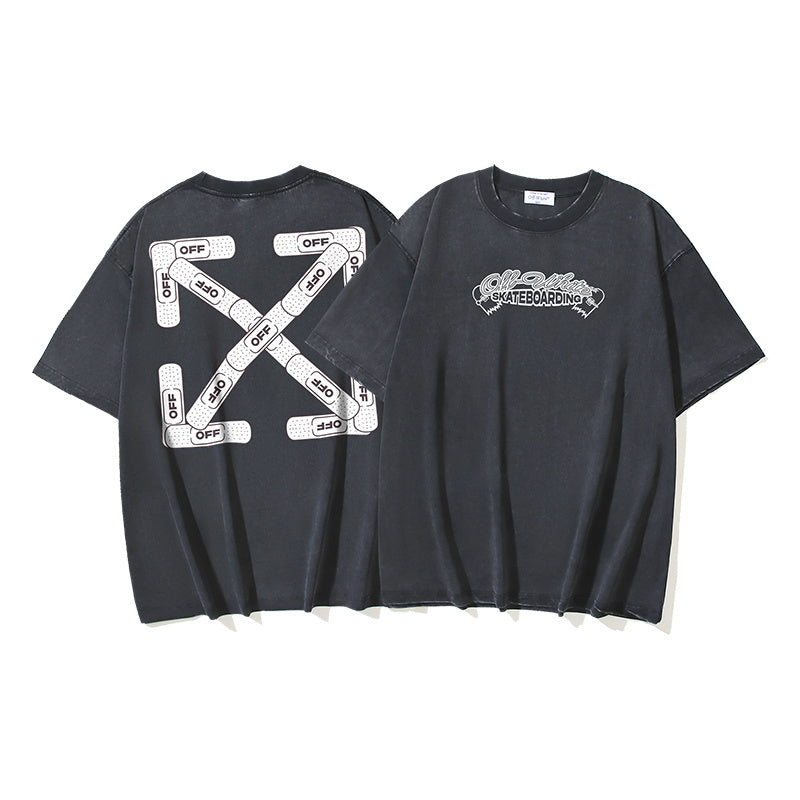 Black Off-White T-shirt with large white logo graphic on front