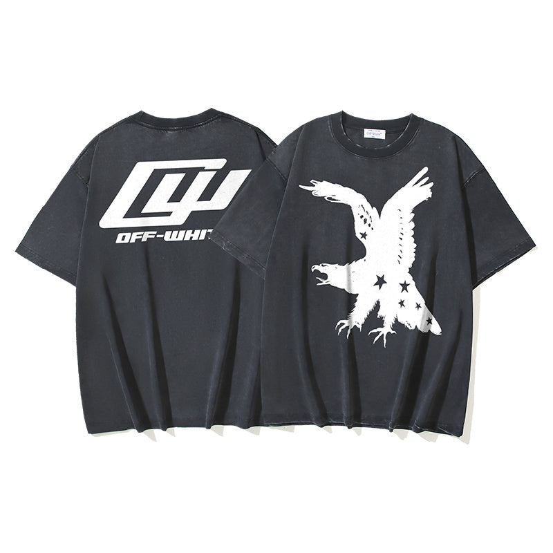 Off-White T-shirt in dark gray with front logo and bird graphic