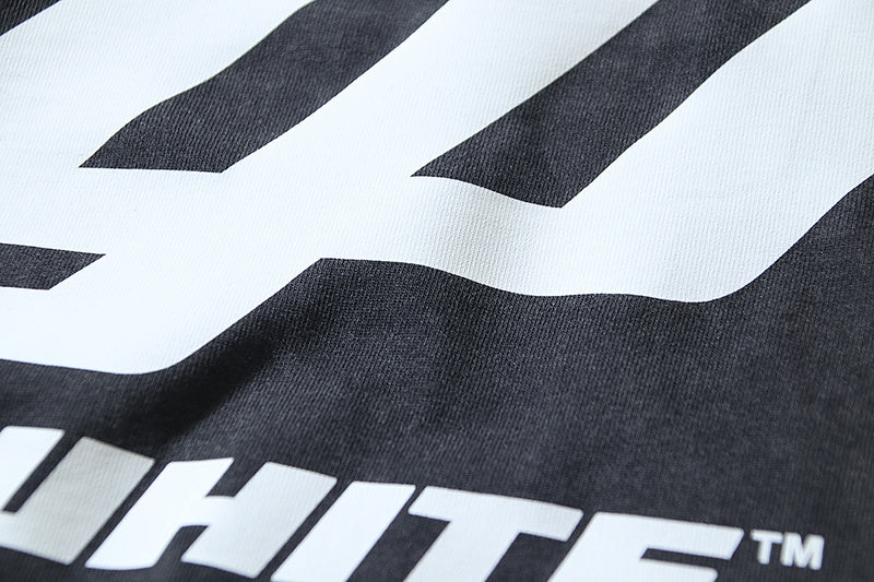 Off-White T-shirt large white Off-White text logo on dark gray
