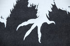 Off-White T-shirt bird graphic in white on dark gray fabric