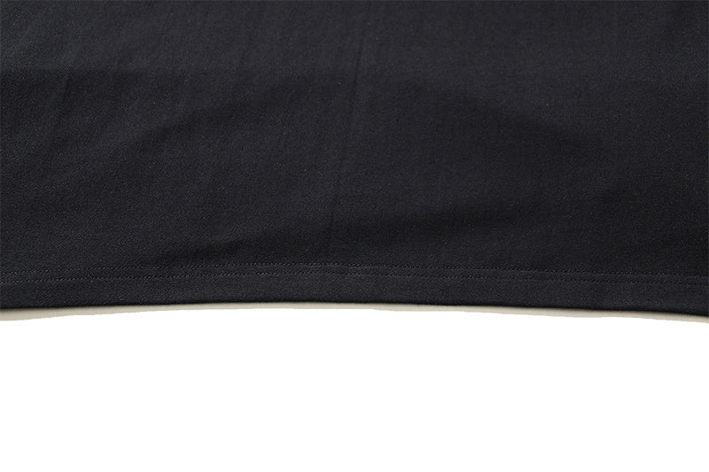 Off-White black T-shirt bottom hem with stitched edge
