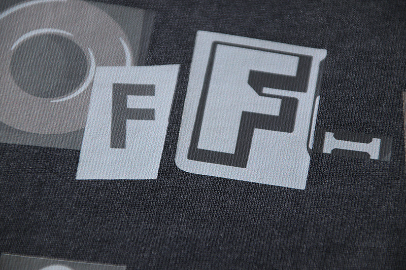 Off-White logo graphic print on black T-shirt