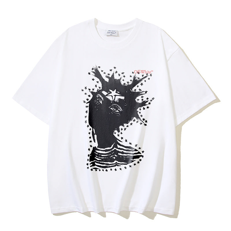 Off White off-white crewneck T-shirt with starburst deer graphic front