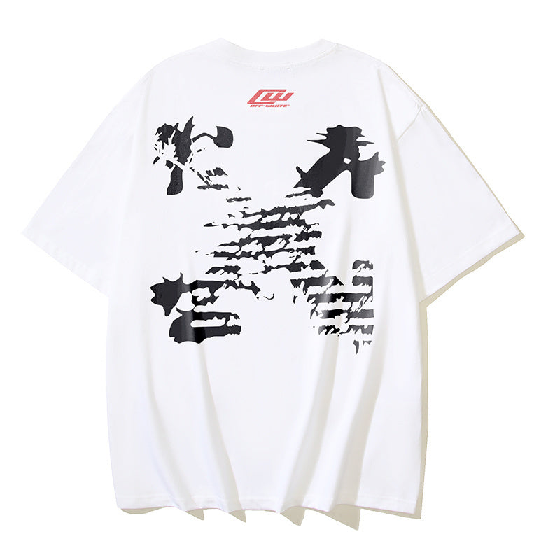 Off White off-white crewneck T-shirt with bold black graphic front print