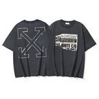 Black Off-White style T-shirt with large white X graphic on front
