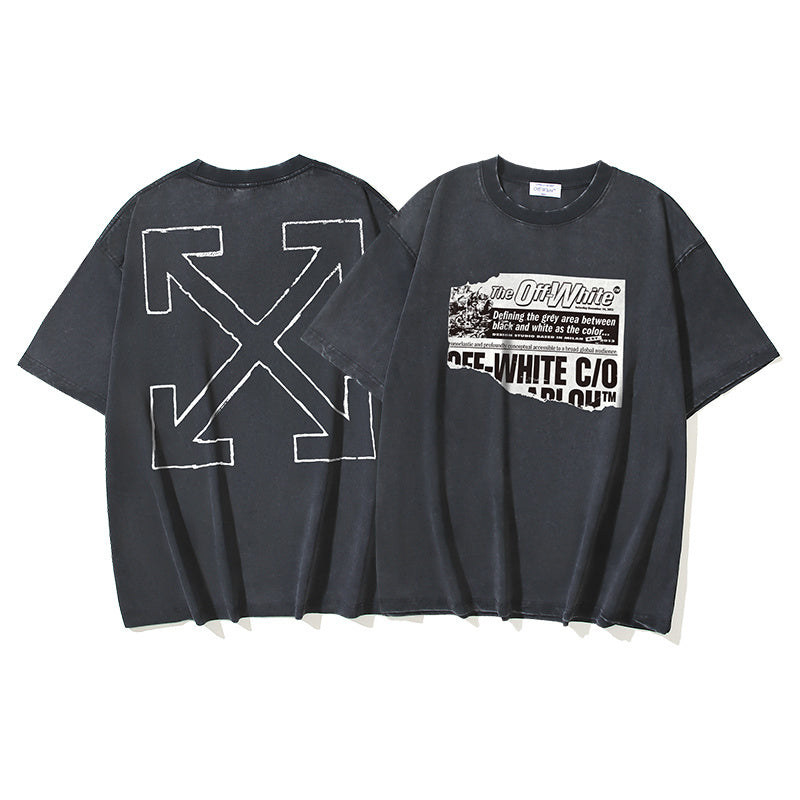 Black Off-White style T-shirt with large white X graphic on front