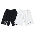 Off-White drawstring shorts, black and off-white pair
