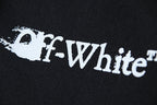 Off-White graphic logo printed on black shorts fabric