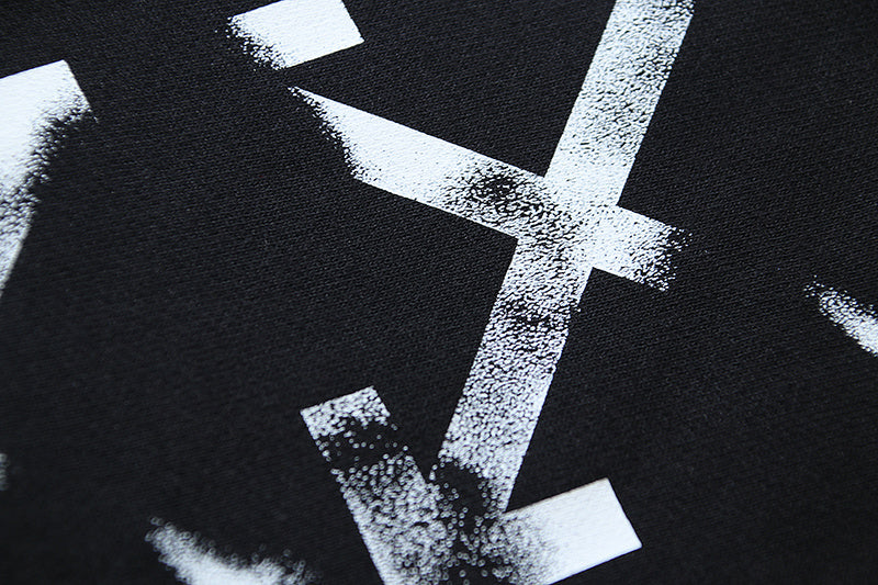 Black shorts with white Off-White star graphic print
