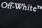 Off-White logo print on black knit fabric