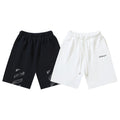 Off-White logo shorts, black with drawstring and printed arrows