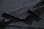 Off-White T-shirt fabric drape with stitching detail in dark gray