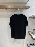 Dark navy Versace T-shirt on hanger with plain front