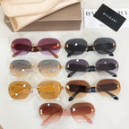 Bvlgari sunglasses set with tinted lenses in multiple colors on display