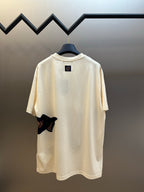 Louis Vuitton cream T-shirt with small back logo patch, short sleeves