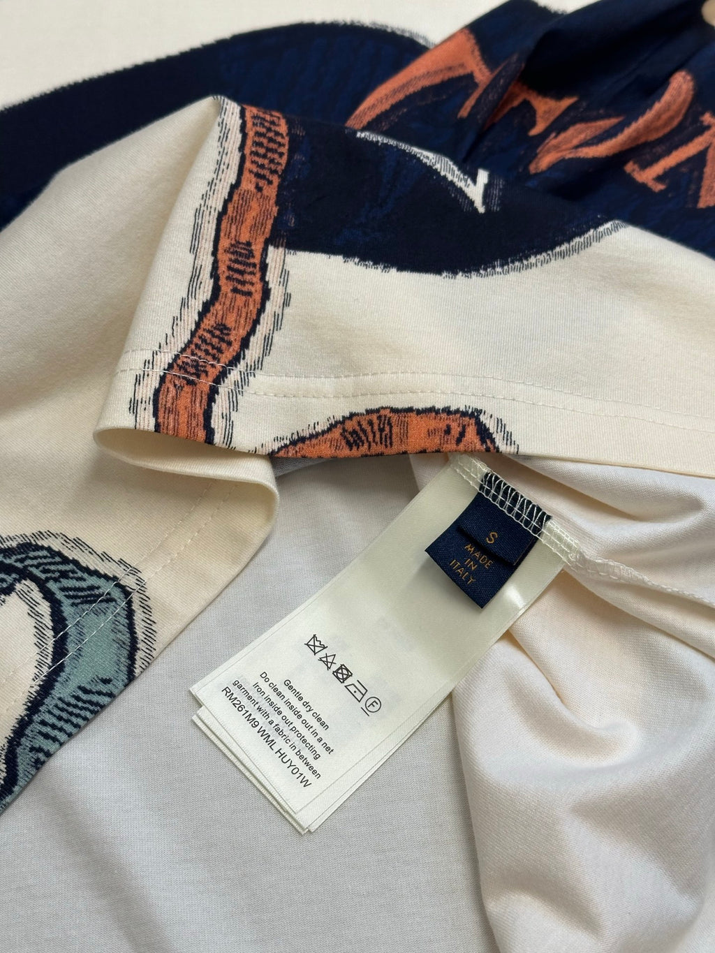 Louis Vuitton graphic T-shirt with care tag and interior neck label