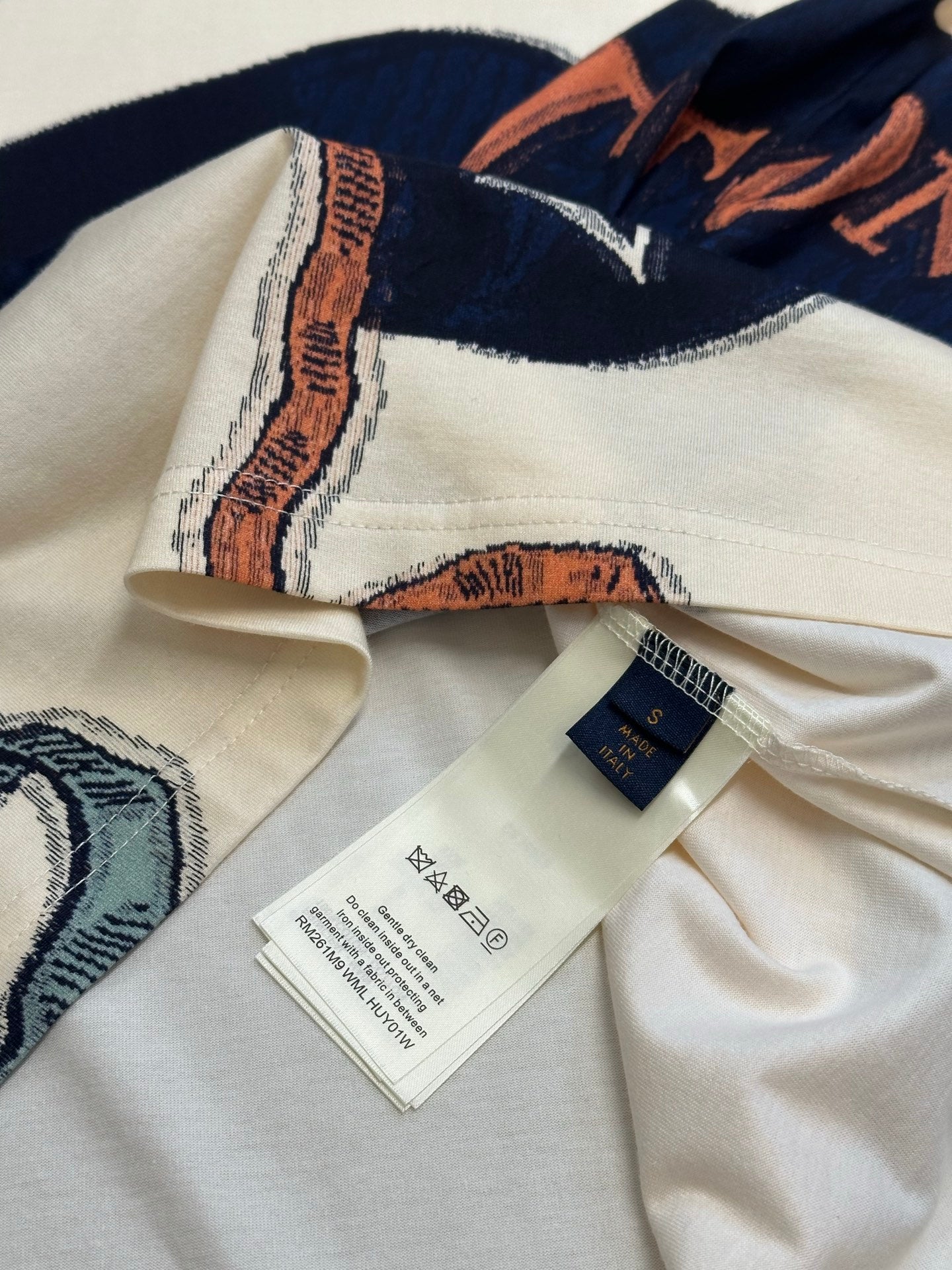 Louis Vuitton graphic T-shirt with care tag and interior neck label