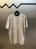 Louis Vuitton monogram knit T-shirt, light beige with crew neck and short sleeves
