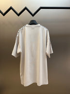 White crewneck T-shirt back view with short sleeves