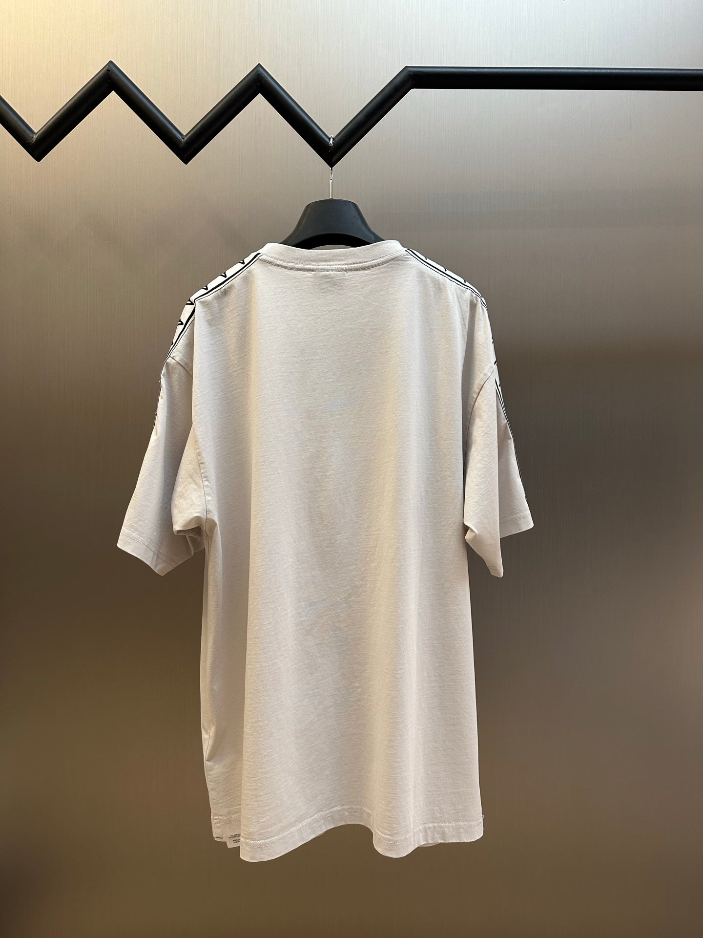 White crewneck T-shirt back view with short sleeves