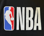 NBA basketball graphic on Balenciaga jersey front, with blue red panel and large lettering