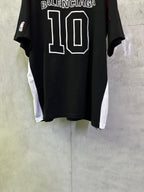 Balenciaga short-sleeve jersey front with “BALENCIAGA” 10 print and white/black trim