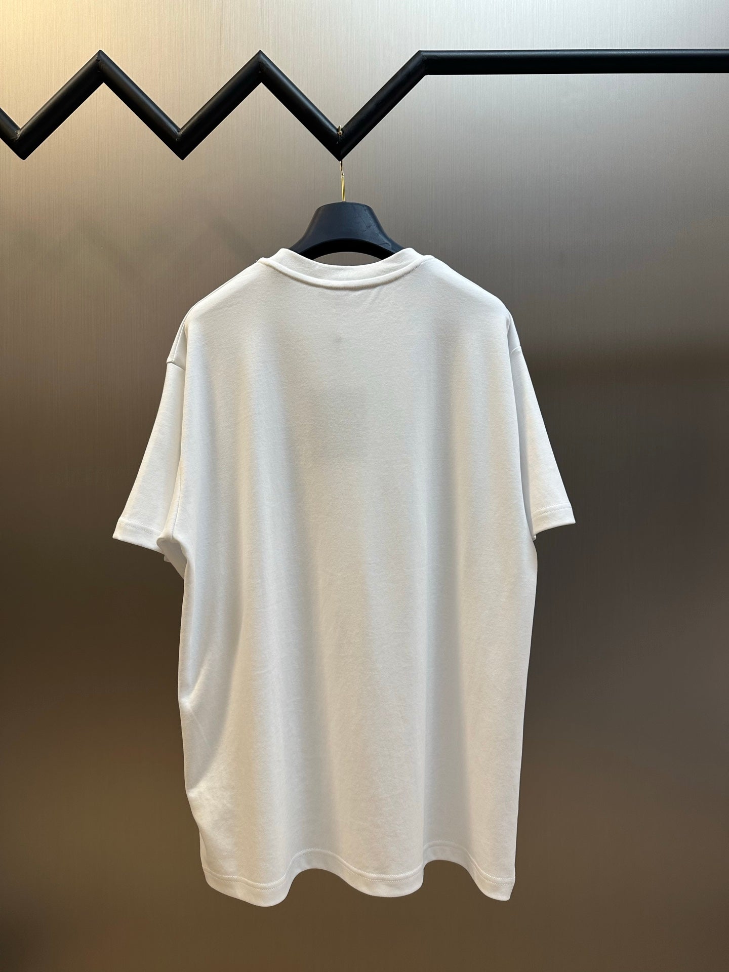 Louis Vuitton white T-shirt back view, plain crew neck