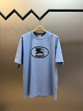 Light blue Burberry short-sleeve T-shirt with oval horse logo at chest