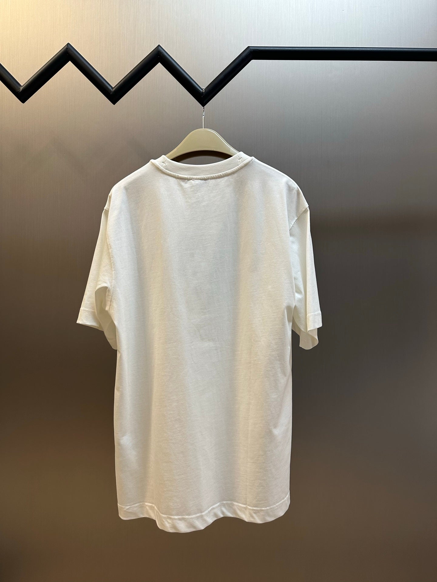 Plain white T-shirt with crew neckline