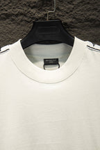 Balenciaga short-sleeve T-shirt collar, white ribbed crew neck