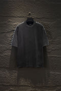 Balenciaga black short-sleeve T-shirt with crew neck and sleeve trim detail