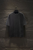 Balenciaga black short-sleeve T-shirt with crew neck and sleeve trim detail