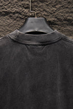 Balenciaga dark gray crewneck T-shirt collar and upper back view