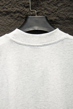 White crewneck T-shirt neckline view, plain front