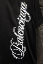Balenciaga short-sleeve T-shirt with white 'Balenciaga' script logo detail