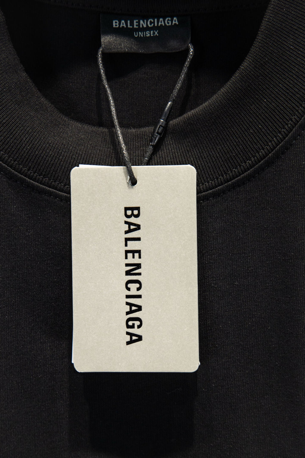 Balenciaga short-sleeve T-shirt with BALENCIAGA hang tag at collar