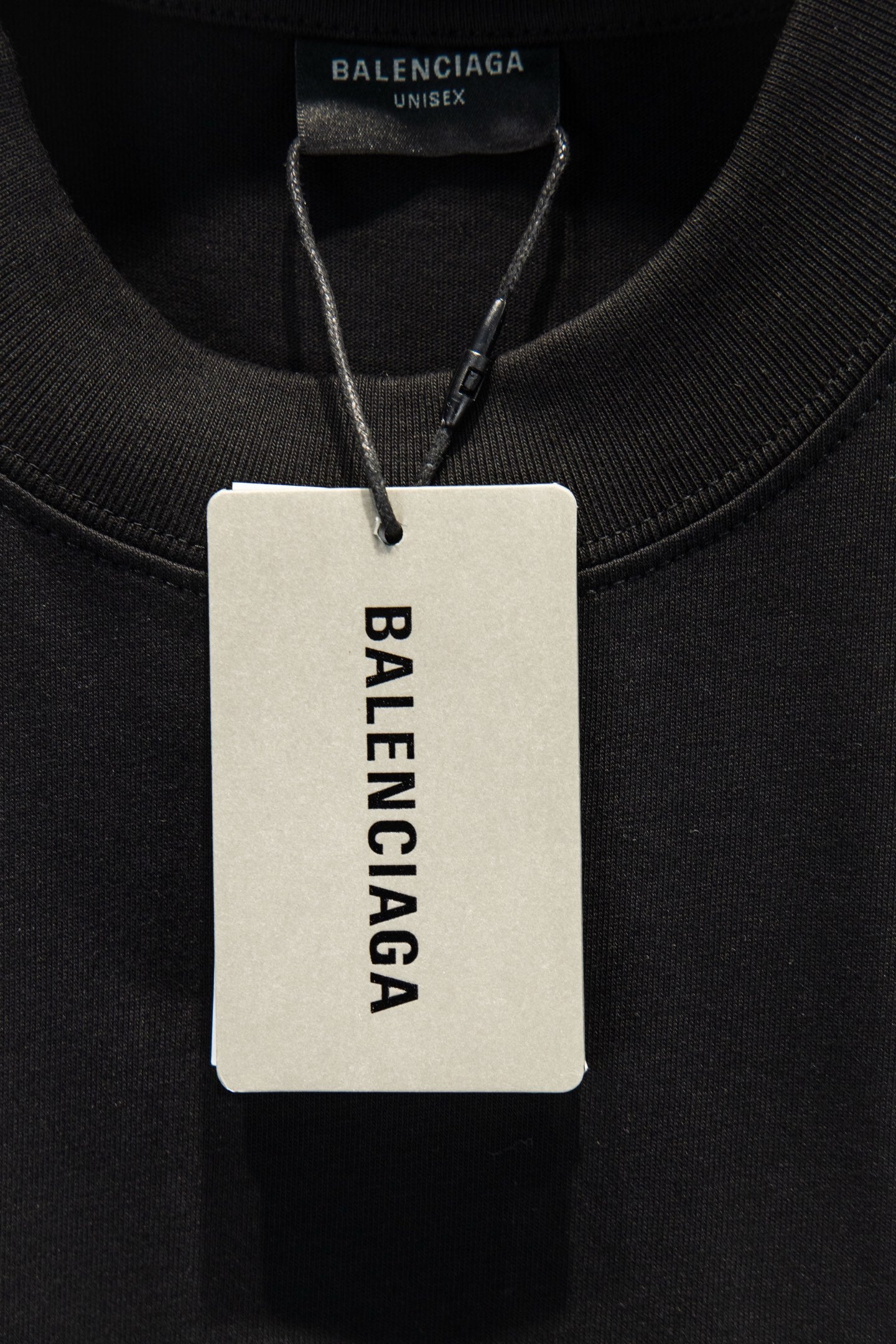 Balenciaga short-sleeve T-shirt with BALENCIAGA hang tag at collar