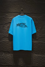 Balenciaga short-sleeve T-shirt, light blue, back graphic logo print