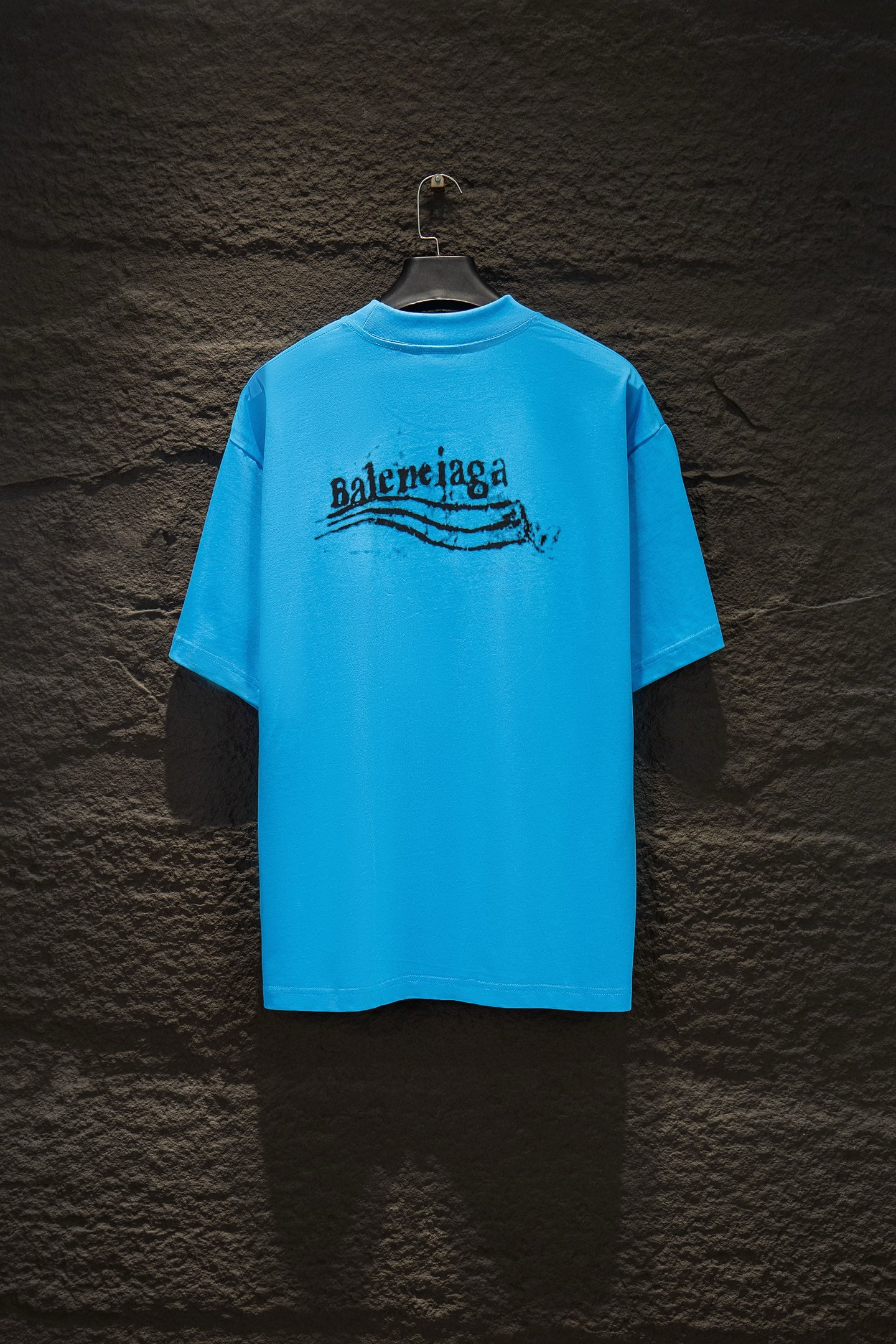 Balenciaga short-sleeve T-shirt, light blue, back graphic logo print