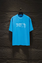 Balenciaga short-sleeve T-shirt, light blue, crew neck, front logo print
