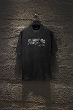 Black Balenciaga short-sleeve T-shirt with white logo graphic