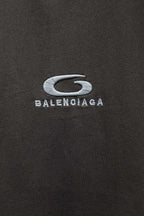 Balenciaga logo print on black T-shirt chest
