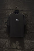 Black short-sleeve T-shirt with Balenciaga logo on the chest