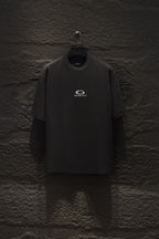 Black short-sleeve T-shirt with Balenciaga logo on the chest