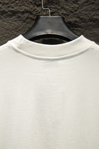 White T-shirt collar and neckline seam