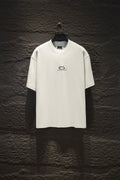 White crewneck T-shirt with small chest logo