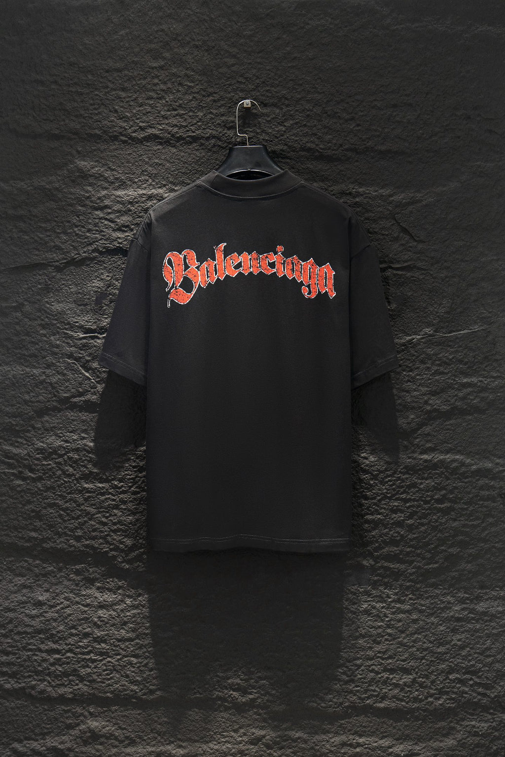 Balenciaga short-sleeve T-shirt back with red Balenciaga logo text across