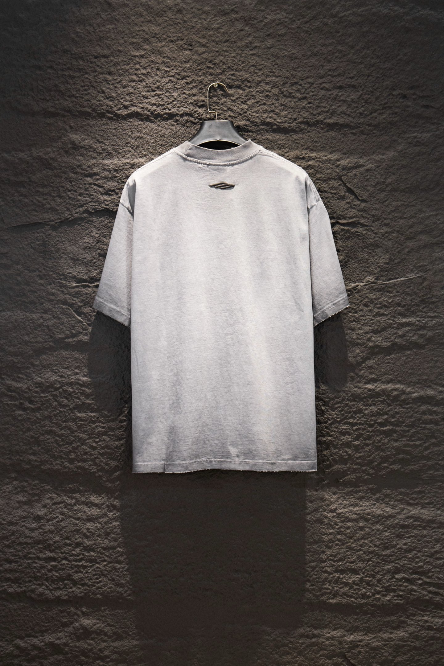 Balenciaga short-sleeve T-shirt, light gray, crew neck, plain back