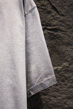 Balenciaga short-sleeve T-shirt, light gray, short sleeve and side seam close-up