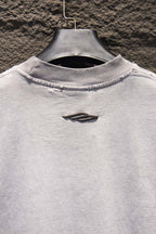 Balenciaga short-sleeve T-shirt, light gray, crew neck with small chest logo detail